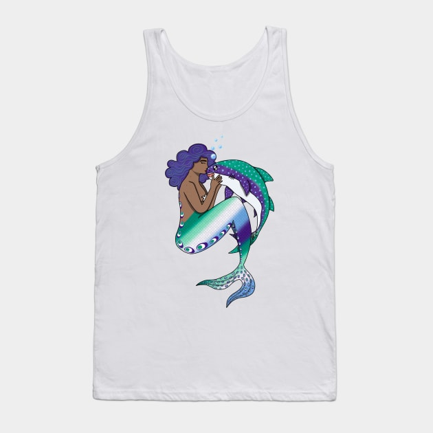 Gay MLM LGBTQ+ Pride Mermaid Tank Top by SentABearToSpace 